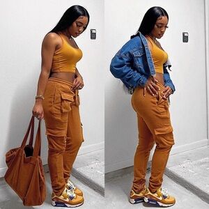 Rust Sweater Pants w/ Drawstring